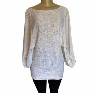 NWT Lisa Curran Giselle laser cut dropped sleeve Caftan beach swim coverup NEW M